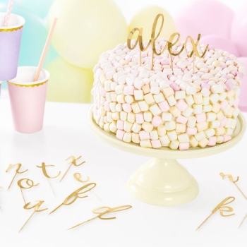 Cake Topper - Alphabet / a - z / GOLD